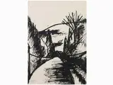 Landscape 1931 by Ottone Rosai, 1895, indian ink on paper, offered May 2019