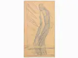 Figure by Mario Sironi, 1885, pencil on paper laid on canvas, offered May 2019