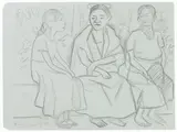 Diego Rivera, Female Figures 1955, 1886, pencil on paper