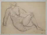 Ernesto Treccani, Female Nude 1943, 1920, pencil on paper laid on cardboard