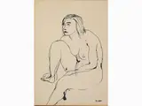 Umberto Milani, Nudes, 1912, a charcoal on paper and an indian ink on paper