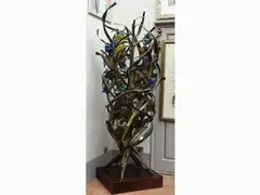Composition by Marcello Avenali, 1912, metal and glass bright sculpture, offered May 2019