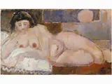 Mauro Masoni, Female Nude 1965, 1932, oil and charcoal on paper laid on panel