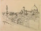 Gianni Vagnetti, View of Florence, 1898, pencil on paper