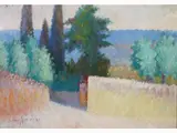 Tuscan Landscape by Dino Migliorini, 1907, oil on faesite, offered Mar 2019