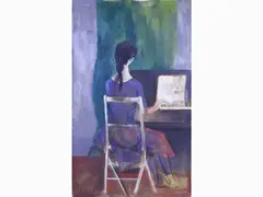 Woman Playing Piano by Dino Caponi, 1920, oil on canvas, offered Mar 2019