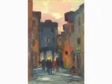 View of Livorno by Renato Natali, 1883, oil on panel, offered Mar 2019