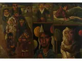 Beppe Serafini, Tribute to Chagall, 1915, oil on carved cardboard With label and stamps on reverse