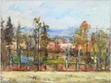 Country Landscape 1947 by Sergio Scatizzi, 1918, oil on panel, offered Mar 2019