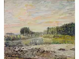 Landscape with The Arno River 1959 by Guido Borgianni, 1915, oil on canvas, offered Mar 2019