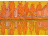 Landscape with The Arno River by Dino Migliorini, 1907, oil on faesite, offered Mar 2019