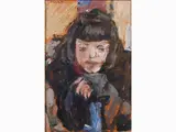 Portrait of a Woman 1967 by Enzo Faraoni, 1920, oil on panel, offered Mar 2019
