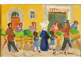 Rodolfo Marma, Local Market, 1923, oil on canvas board