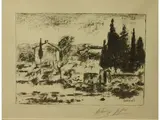 Ardengo Soffici, View of Poggio a Caiano, 1879, lithograph