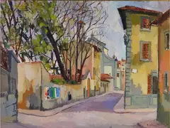 Primaverile in Via delle Casine 1962 by Rodolfo Marma, 1923, oil on canvas, offered Mar 2019