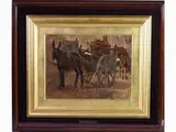Cesare Ciani, Carriages, 1854, oil on cardboard