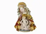 Eugenio Pattarino, A Polychrome Earthenware Figural Group of the Virgin with the Child, 1885, gruppo in terracotta smaltata