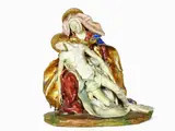 Eugenio Pattarino, A Polychrome Earthenware Figural Group of the Piety, 1885, gruppo in terracotta smaltata