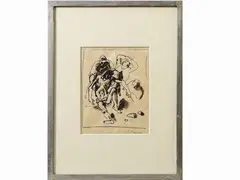 Felice Carena, Study for Deposition from the Cross, 1879, indian ink on paper