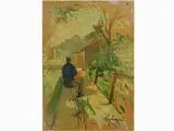 Francesco Pagliazzi, View of Palazzuolo, 1910, oil sketch on cardboard laid on panel