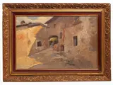 Armeno Mattioli, View of a Farmhouse, 1920, oil on panel