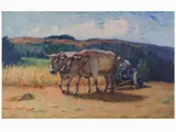 Arturo Panizzi, Tillage, 1881, oil on panel