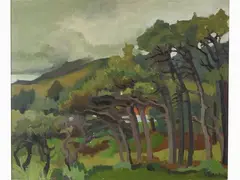 Landscape by Lucio Venna, 1897, oil on panel, offered Nov 2018