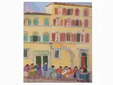 Rodolfo Marma, View of The Piazza di Santo Spirito in Florence 1974
