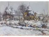 Francesco Inverni, Snowy Landscape 1960s, 1935, oil on cardboard