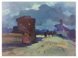 View of a Street with Carriage by Renato Natali, 1883, oil on cardboard, offered Nov 2018
