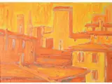 Yellow Landscape by Dino Migliorini, 1907, oil on faesite, offered Nov 2018