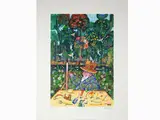 Antonio Possenti, Monet in Giverny, 1933, lithograph
