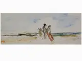 Ernesto Treccani, Seascape with Figures, 1920, watercoloured tempera on canvas