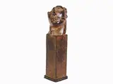 Igor Mitoraj, Classic Head on Column, 1944, bronze sculpture