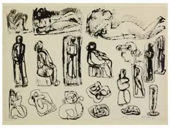 Study for Sculptures by Giuseppe Mazzullo, 1913, mixed media on paper, offered Nov 2018