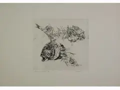Renzo Vespignani, Fish 1969, 1924, etching