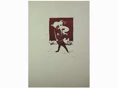 Compositions with Figures by Mino Maccari, 1898, an etching and a wood-cut print, offered Nov 2018