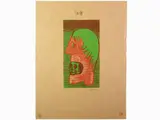 Mino Maccari, Female Portrait and Composition with Figures, 1898, two wood-cut prints