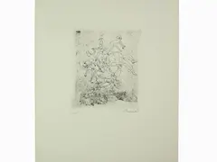 Figures by Mino Maccari, 1898, two etchings, offered Nov 2018