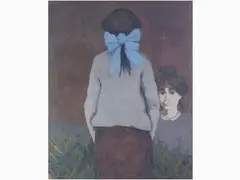 Figures by Marcello Boccacci, 1914, oil on panel, offered Nov 2018