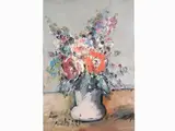 Flowers in a Vase by Sergio Scatizzi, 1918, tempera on paper, offered Nov 2018