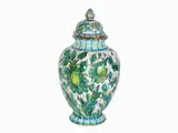 Zulimo Aretini, A Painted Ceramic Lidded Vase, 1950s, 1884, corpo baccellato