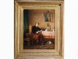 Wilhelmina Lagerholm, Interiori View with Female Figure and Cat, 1826, oil on canvas