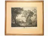 Countr Landscape with Figures by Johann Friedrich Frauenholz, 1758, engraving, offered Oct 2018