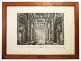 Antonio Sarti, Interior Views of Roman Churches, 1797, a pair of engravings on paper laid on cardboard