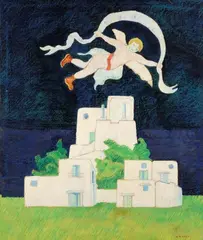 Arturo Cavalli, Barabbas' house, 1966, Signature lower right. On the reverse: signature
