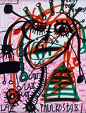 Indrek Paul Kostabi, Heel Digging, 2006, Signature lower right. On the reverse: signature