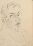 Filippo de Pisis, Self-portrait, 1943, Signature and date lower right. On the reverse: stamps of the Galleria dell'Obelisco
