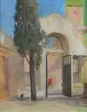 Giulio Boetto, Paesaggio con casa e albero