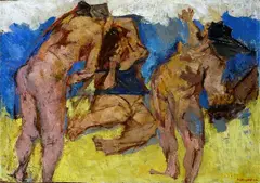 Fausto Pirandello, Bagnanti al vento, 1946